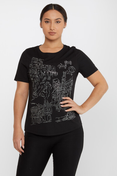 Blusa Manga Corta Negro - 79953 | KAZEE (Juego de 4 S-M-L-XL) - 1