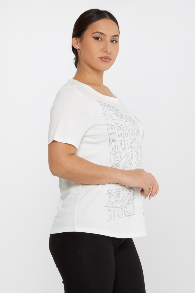 Blusa Manica Corta Ecru - 79953 | KAZEE (Set di 4 S-M-L-XL) - 2