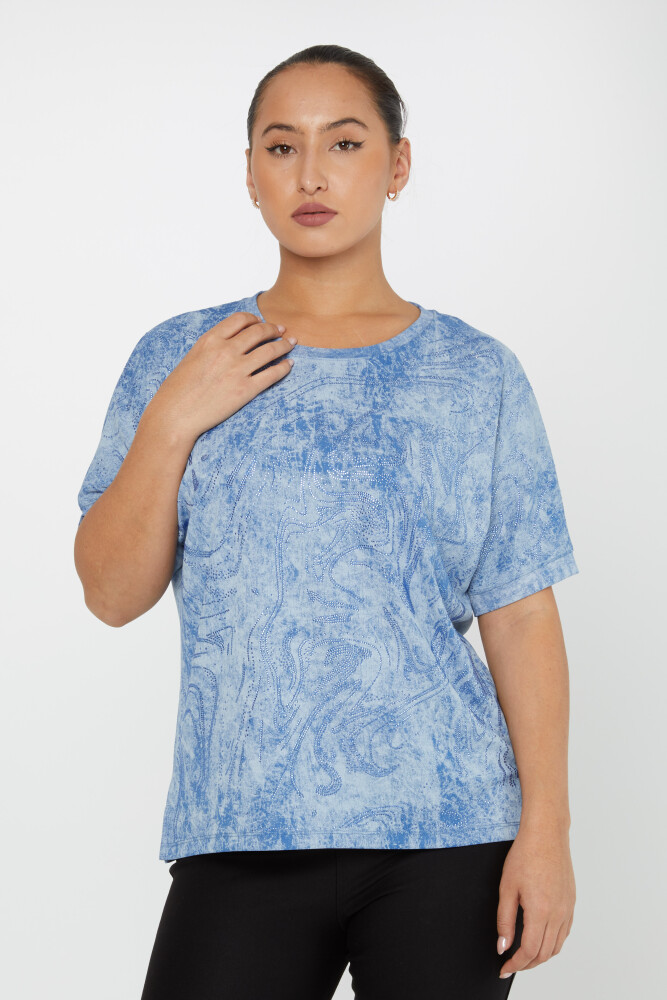 Blusa Modello Pietra Ricamata Blu - 79990 | KAZEE (Set da 3 M-L-XL) - 1