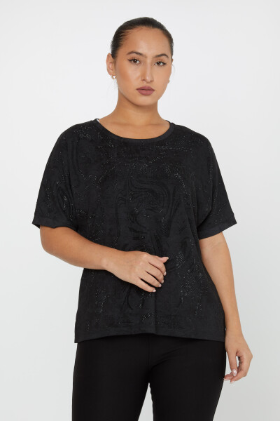 Blusa Modello Pietra Ricamata Nera - 79990 | KAZEE (Set da 3 M-L-XL) - 2