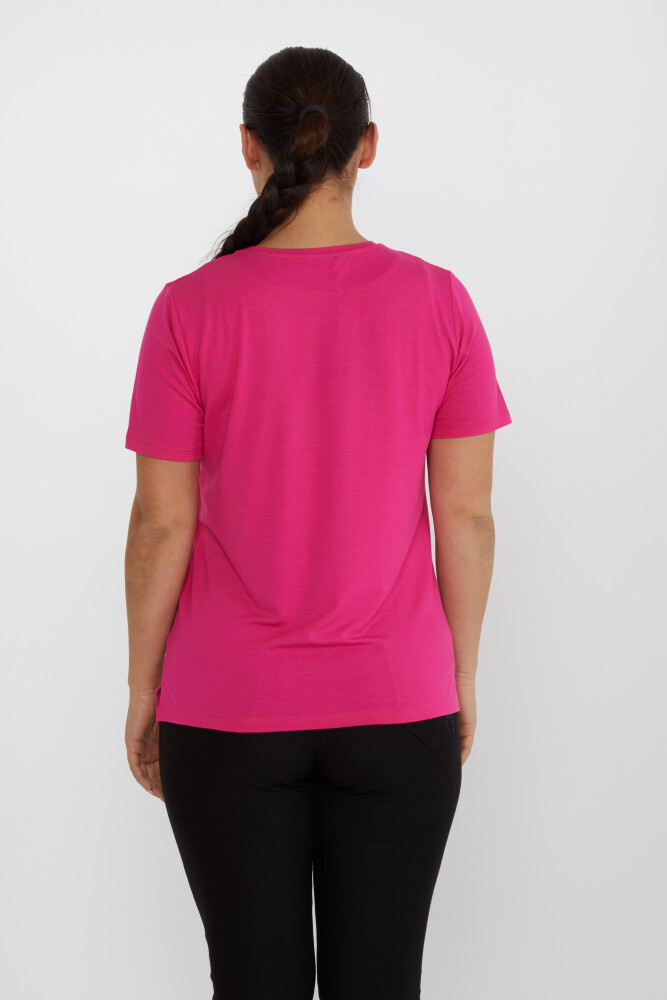 Blusa Pájaro Piedra Bordada Fucsia - 80111 | KAZEE (Juego de 3 tallas M-L-XL) - 5