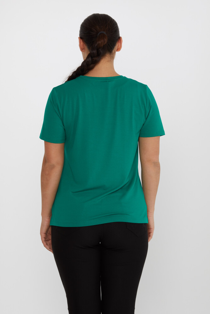 Blusa Pájaro Piedra Bordada Verde - 80111 | KAZEE (Juego de 3 tallas M-L-XL) - 5