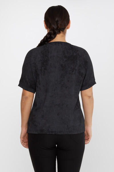 Blusa Palma Piedra Bordada Negro - 79994 | KAZEE (Juego de 3 M-L-XL) - 5