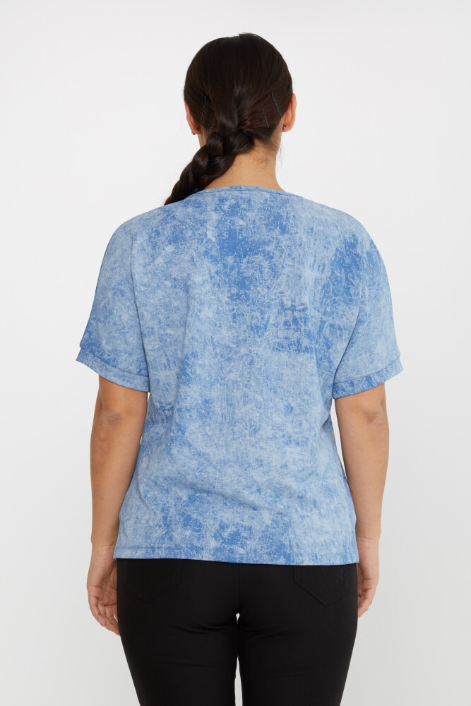 Blusa Palma Pietra Ricamata Blu - 79994 | KAZEE (Set da 3 M-L-XL) - 5