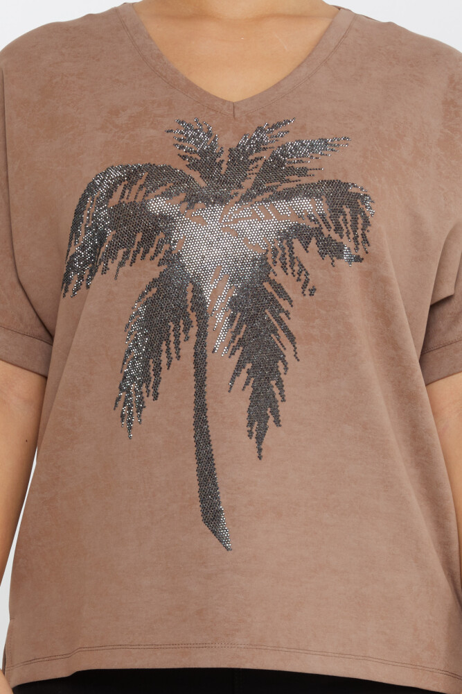 Blusa Palmera Piedra Bordada Marrón Claro - 79994 | KAZEE (Juego de 3 M-L-XL) - 3