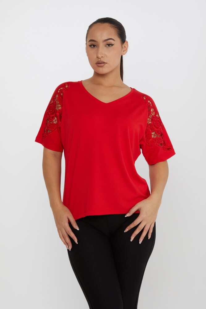 Bluz Kol Detaylı Kırmızı - 79092 | KAZEE (4'lü Set L-XL-2XL-3XL) - 1