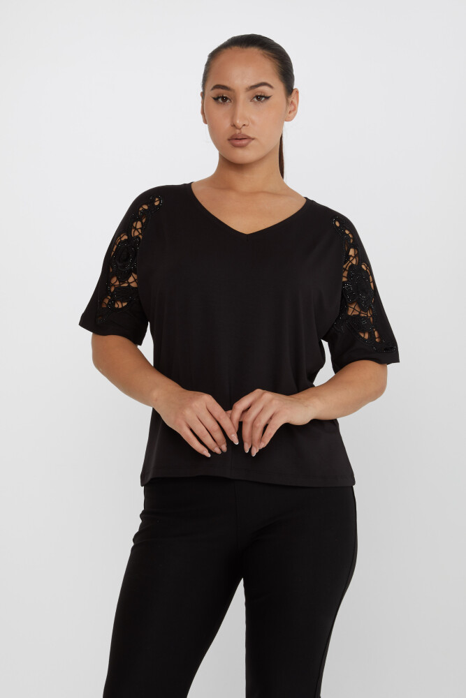 Bluz Kol Detaylı Siyah - 79092 | KAZEE (4'lü Set L-XL-2XL-3XL) - 1