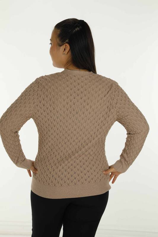 Cardigan En Maille Pailleté Col V Beige - 30036 | KAZÉE