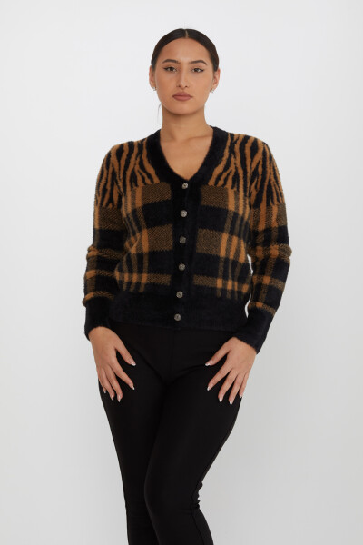 Cardigan in Angora con bottoni Nero-Marrone - 30586 | KAZEE (Set di 3 S-M-L) - 2