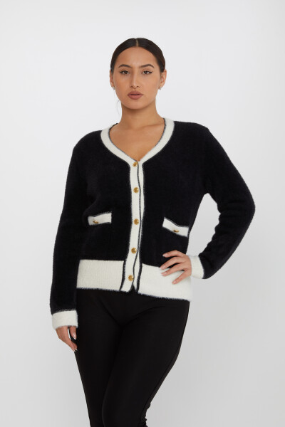 Cardigan in Angora con dettaglio tasca, Nero - 30627 | KAZEE (Set di 4 S-M-L-XL) 