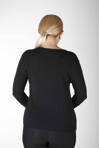 Cardigan in Maglia con Bottoni in Pietra Nero - 31069 | KAZEE (Set da 4 M-L-XL-2XL) - 5