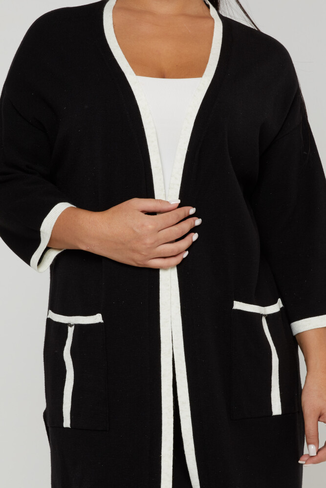 Cardigan in maglia con dettaglio tasca, Nero - 31067 | KAZEE (Set da 4 M-L-XL-2XL) - 3