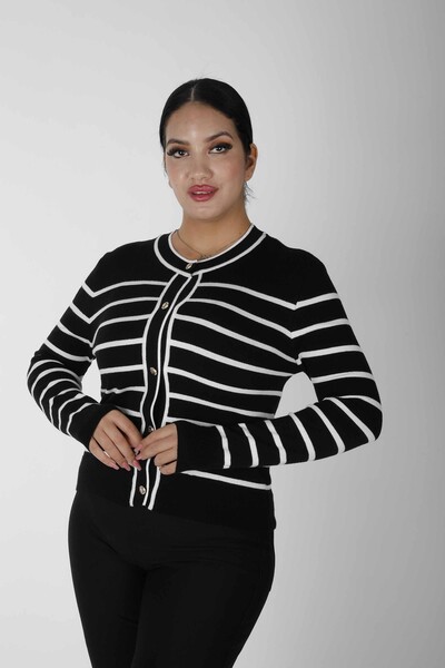 Kazee - Çizgili Triko Hırka Siyah - 2425-31111 | KAZEE (3'lü Set S-M-L) (1)