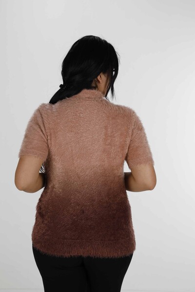 Pull Angora Col Haut Manches Courtes Marron - 31014 | KAZEE (Lot de 3 S-M-L) - Thumbnail