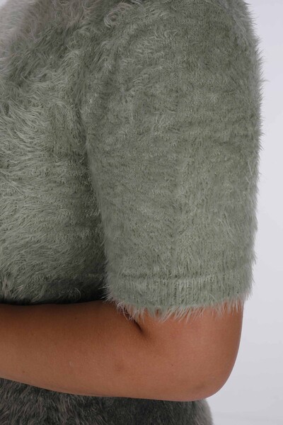 Pull Angora Col Haut Manches Courtes Kaki - 31014 | KAZEE (Lot de 3 S-M-L) - Thumbnail