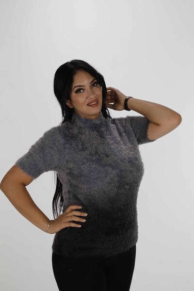 Pull Angora Col Haut Manches Courtes Noir - 31014 | KAZEE (Lot de 3 S-M-L) - Thumbnail