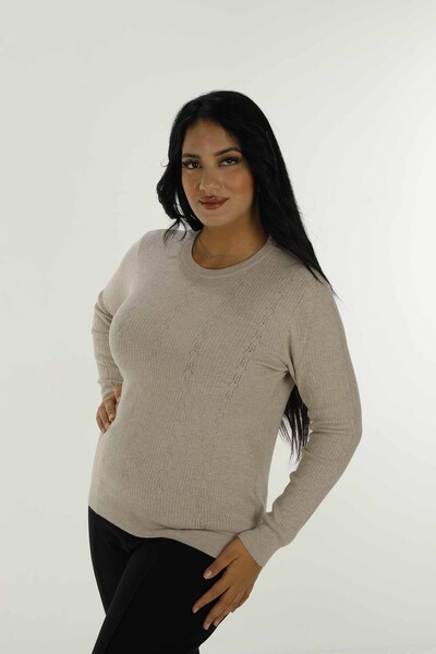 Col Rond Basique Beige - 31004 | KAZEE (Lot de 4 M-L-XL-XXL) - Thumbnail