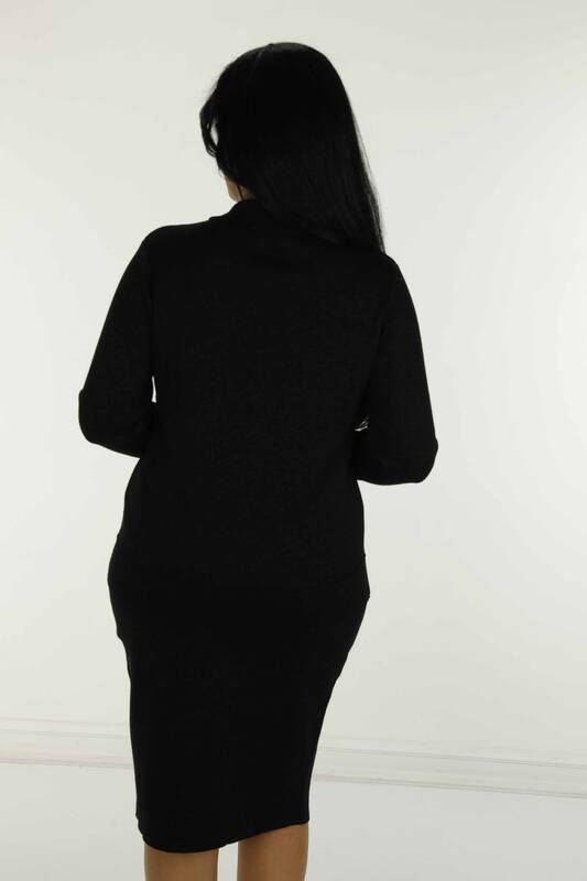 Costume Double Tricot Manches Longues Noir - 30693 | KAZÉE