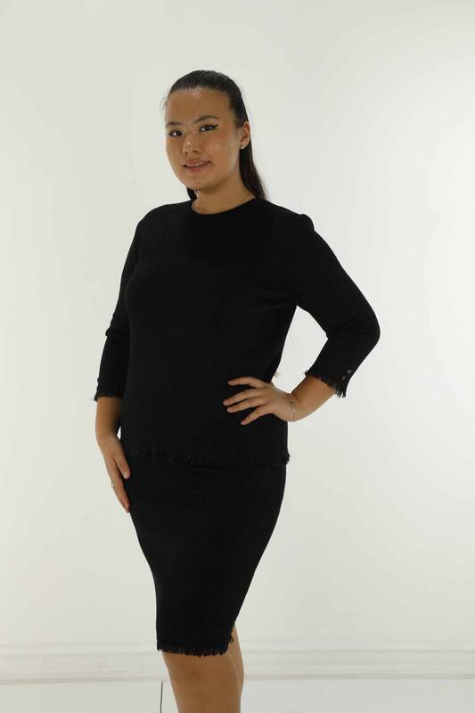 Costume Double Tricot Manches Longues Noir - 30868 | KAZÉE