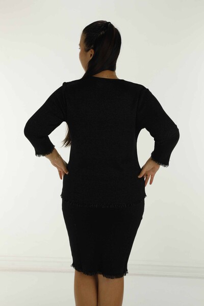 Costume Double Tricot Manches Longues Noir - 30868 | KAZÉE - Thumbnail