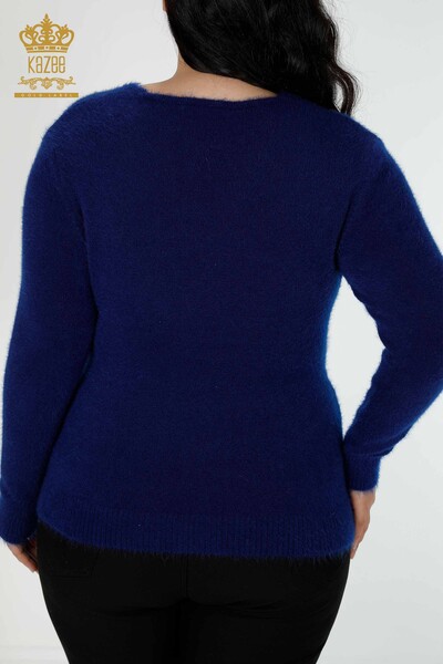 Maglione a maglia da donna all'ingrosso con motivo Angora blu scuro - 16995 / KAZEE - 8