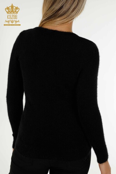 Maglione maglieria donna all'ingrosso Angora Nero-18474 / KAZEE - 7