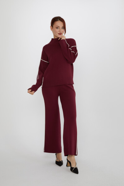 Costume Double Manches Longues Col Montant Rouge Claret - 31609 | KAZEE (Lot de 3 S-M-L) 