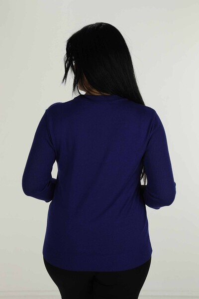 Crew Neck Long Sleeve Knitwear Saxe- 30258 | KAZEE - Thumbnail