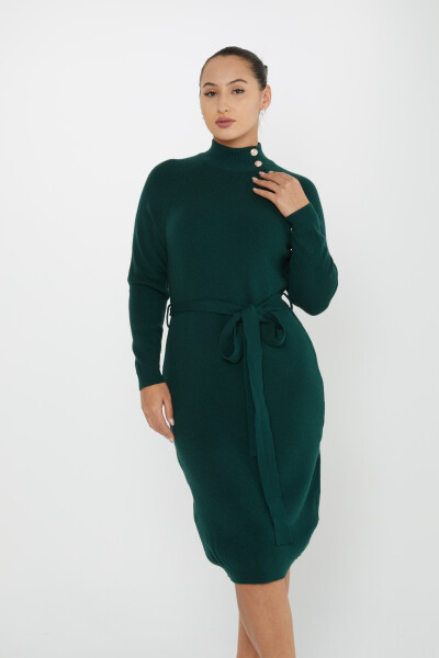 Kleid mit Knöpfen, Taillenband, langärmlig, Nefti – 30283 | KAZEE (4er-Set S-M-L-XL) - 2