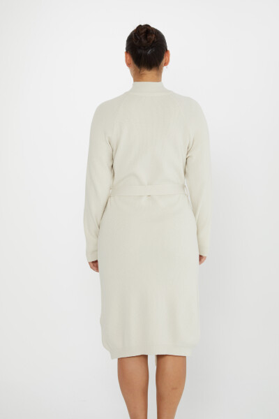 Kleid mit Knöpfen, Taillenband, langen Ärmeln, Stein – 30283 | KAZEE (4er-Set S-M-L-XL) - 7