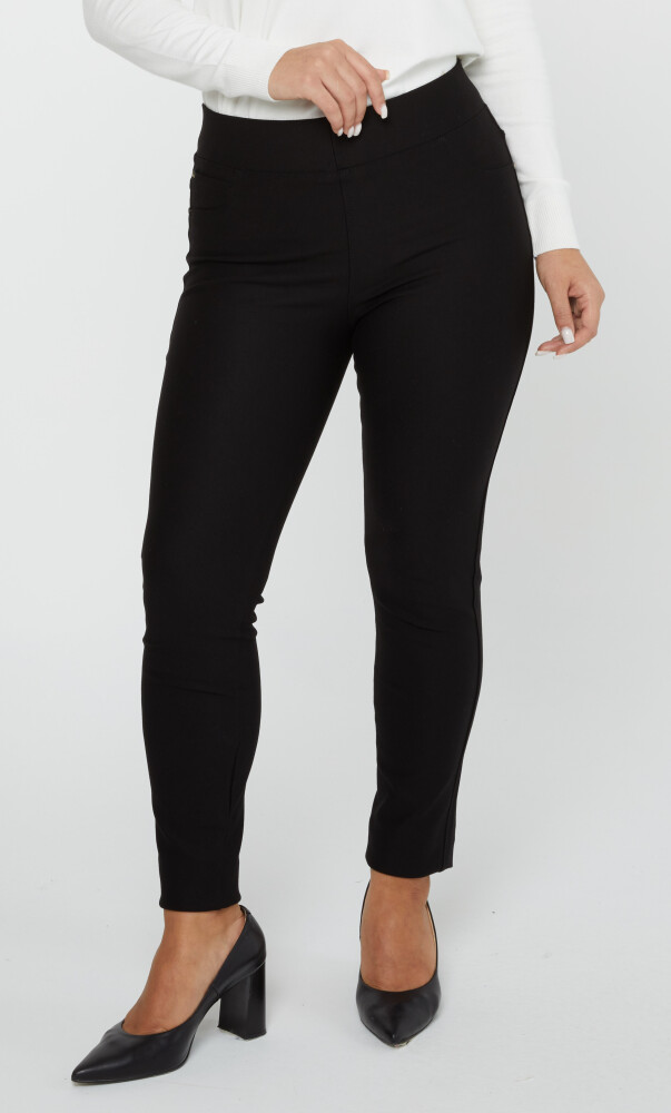 Elastic Waist Trousers Black - 3202 | KAZEE (Set of 4 36-38-40-42) - 2