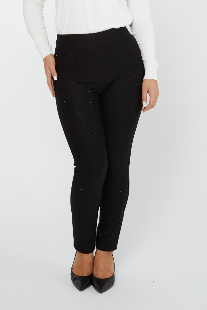 Elastic Waist Trousers Black - 3735 | KAZEE (Set of 4 42-44-46-48) - 2