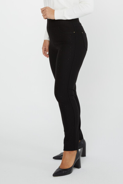 Elastic Waist Trousers Black - 3735 | KAZEE (Set of 4 42-44-46-48) - 4