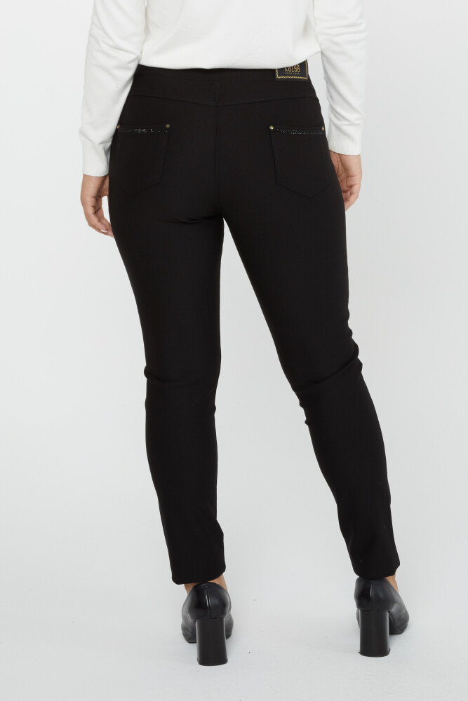 Elastic Waist Trousers Black - 3769 | KAZEE (Set of 4 42-44-46-48) - 5