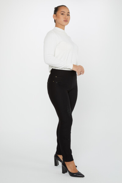 Elastic Waist Trousers Black - 3779 | KAZEE (Set of 4 42-44-46-48) - 1