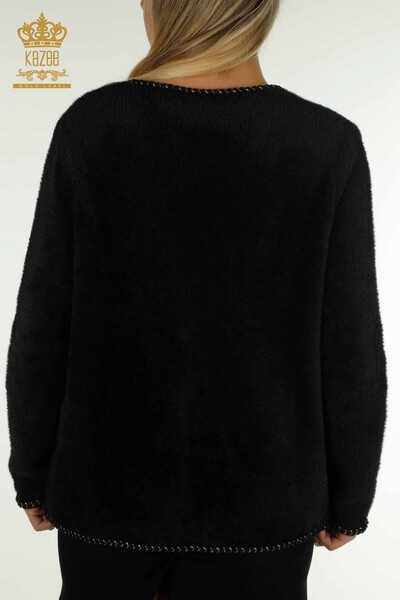 Cardigan Angora pentru femei negru cu nasturi perla - 30264 | KAZEE - 8