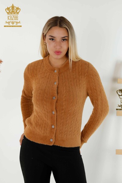 Cardigan cu ridicata pentru femei Angora Woven Brown - 30321 | KAZEE 