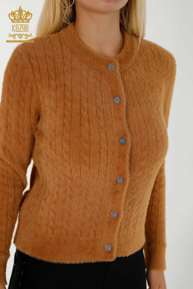 Cardigan cu ridicata pentru femei Angora Woven Brown - 30321 | KAZEE - 2