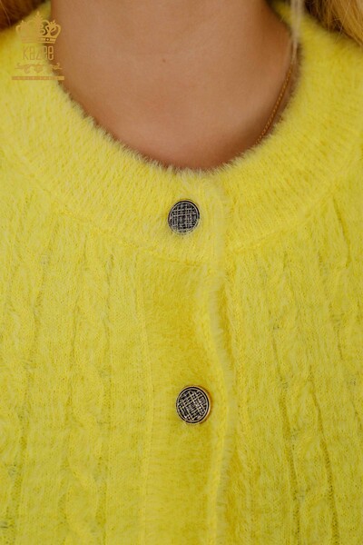 Cardigan cu ridicata pentru femei Angora Woven Yellow - 30321 | KAZEE - 3