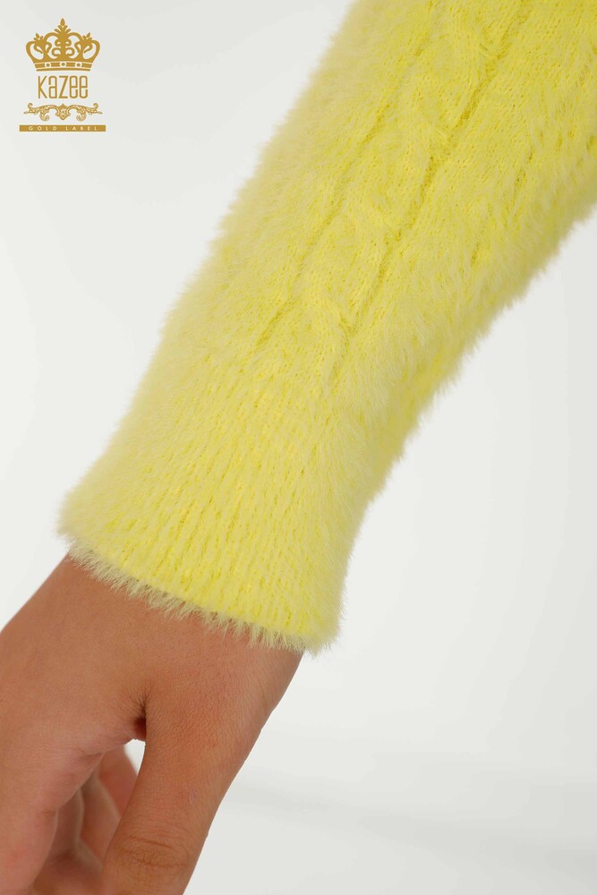 Cardigan cu ridicata pentru femei Angora Woven Yellow - 30321 | KAZEE - 5