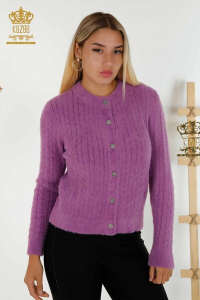 Cardigan cu ridicata pentru femei Angora Woven Purple - 30321 | KAZEE - 1