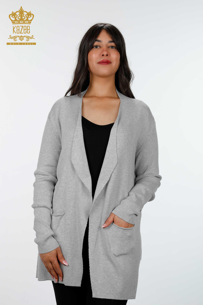 En-gros Cardigan damă viscoză două buzunare lung - 15196 | KAZEE - 20