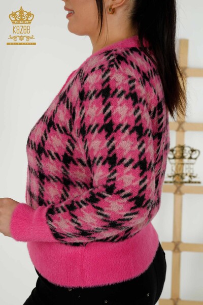 Cardigan cu ridicata pentru femei Angora Fuchsia - 30128 | KAZEE - 4