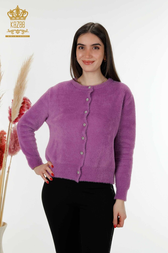 Cardigan cu ridicata pentru femei Angora Dark Lilac - 19099 | KAZEE - 1