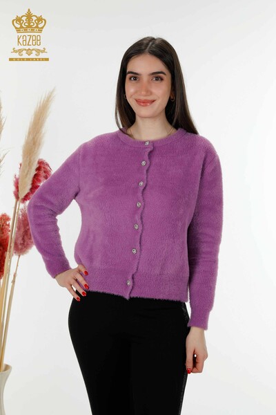 Cardigan cu ridicata pentru femei Angora Dark Lilac - 19099 | KAZEE 