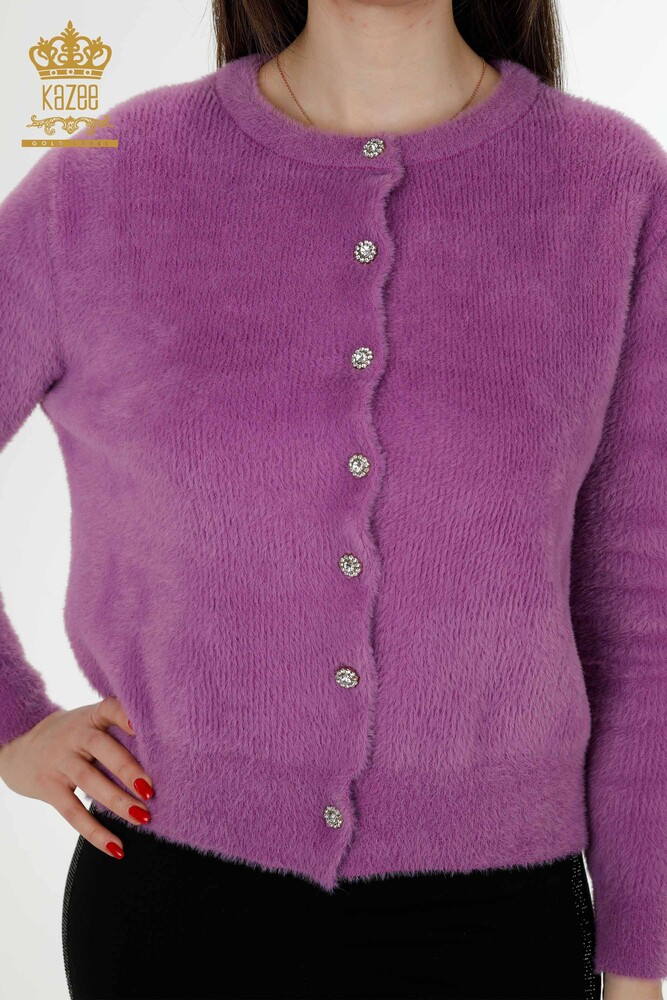 Cardigan cu ridicata pentru femei Angora Dark Lilac - 19099 | KAZEE - 2