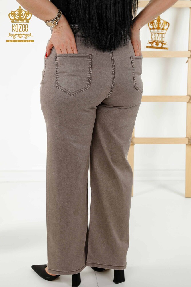 Pantaloni en-gros de damă din nurcă cu talie elastică - 3672 | KAZEE - 8