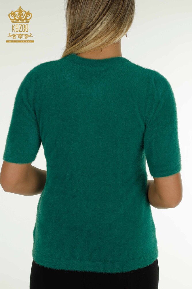 Tricotaj cu ridicata pentru femei Pulover Angora Basic Verde - 30589 | KAZEE - 7