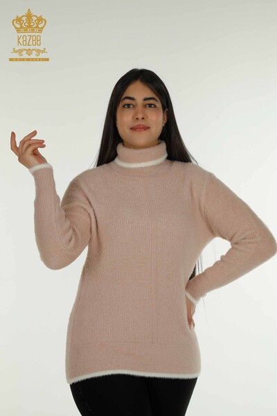 Kazee - Tricotaj de damă cu ridicata Pulover Angora Pink - 30646 | KAZEE