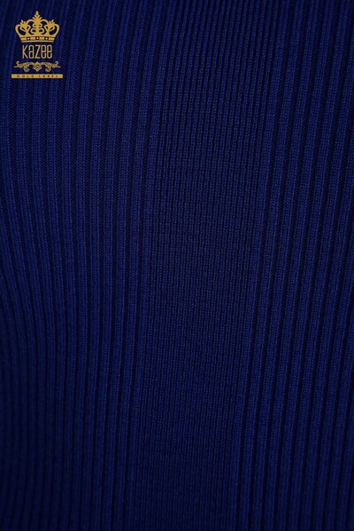 En-gros tricotaje pentru femei Pulover - Guler Detaliat - Saks - 30392 | KAZEE - Thumbnail